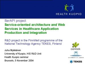 Ser API project Serviceoriented architecture and Web Services