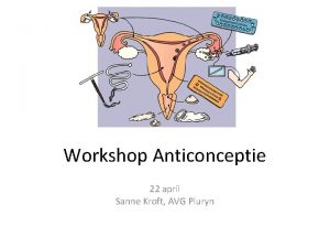 Workshop Anticonceptie 22 april Sanne Kroft AVG Pluryn