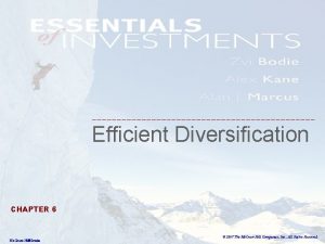 Efficient Diversification CHAPTER 6 Mc GrawHillIrwin 2007 The