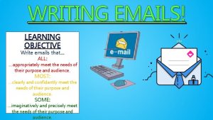 Learning objectives of email writing