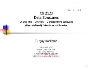 CS 2123 Data Structures Do Quiz 09 Ch