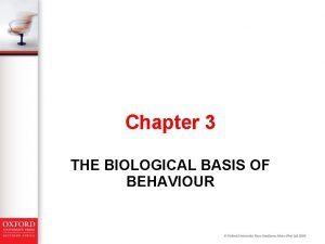 Chapter 3 THE BIOLOGICAL BASIS OF BEHAVIOUR Learning