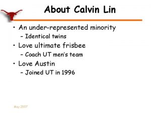 Dr calvin lin