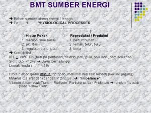 BMT SUMBER ENERGI Bahan sumber utama energi tenaga