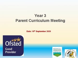 Year 3 Parent Curriculum Meeting Date 10 th