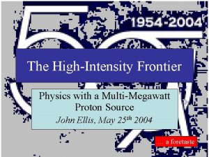 The HighIntensity Frontier Physics with a MultiMegawatt Proton