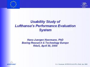 BRTE Usability Study of Lufthansas Performance Evaluation Research