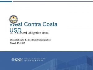West Contra Costa USD 2015 General Obligation Bond