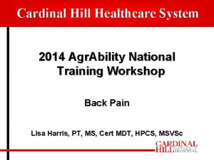 Cardinal Hill Healthcare System 2014 Agr Ability National