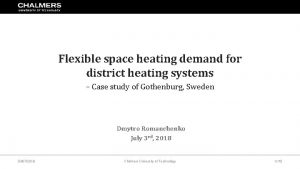 Flexible space heating demand for district heating systems