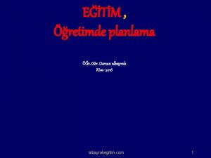 ETM retimde planlama r Gr Osman albayrak Rize