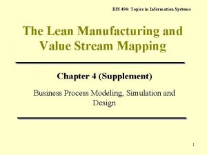 BIS 494 Topics in Information Systems The Lean