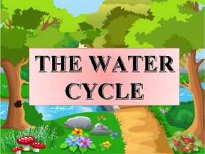 THE WATER CYCLE What is the water cycle