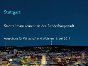 w Stuttgart Stuttgart ist der Motor fr viele