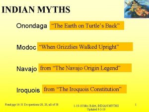 Whom do the onondaga credit with the creation of earth