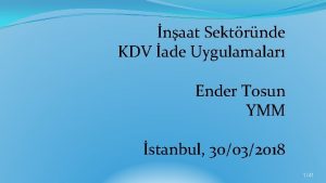 naat Sektrnde KDV ade Uygulamalar Ender Tosun YMM