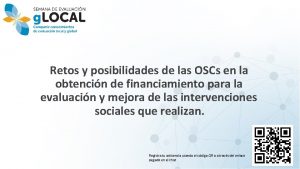 Retos y posibilidades de las OSCs en la