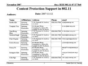 November 2007 doc IEEE 802 11 072778 r