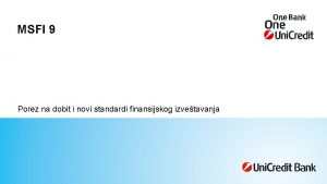 MSFI 9 Porez na dobit i novi standardi