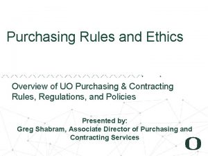 Uo purchasing and contracting