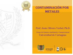 CONTAMINACIN POR METALES Prof Jess Olivero Verbel Ph
