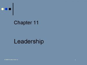 Chapter 11 Leadership 2005 PrenticeHall Inc 1 Learning