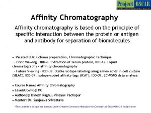 Affinity chromatography animation