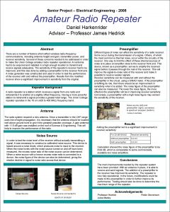 Senior Project Electrical Engineering 2008 Amateur Radio Repeater