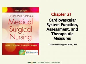 Chapter 21 Cardiovascular System Function Assessment and Therapeutic