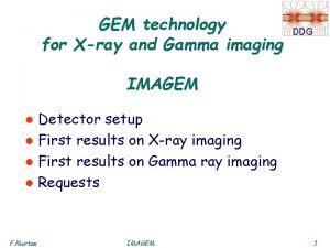 GEM technology for Xray and Gamma imaging DDG