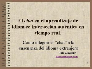 El chat en el aprendizaje de idiomas interaccin