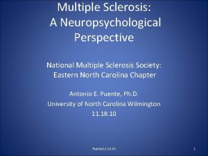 Multiple Sclerosis A Neuropsychological Perspective National Multiple Sclerosis