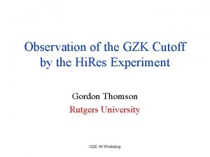 Gzk cutoff