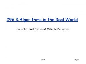 296 3 Algorithms in the Real World Convolutional