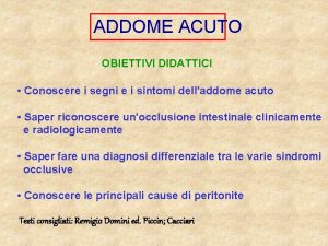 Addome peritonitico