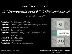 Analisi e sinossi di Democrazia cosa di Giovanni