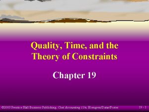 Quality Time and the Theory of Constraints Chapter