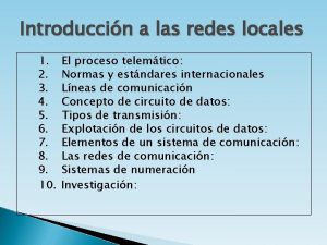 Introduccin a las redes locales 1 2 3