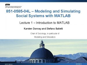 851 0585 04 L Modeling and Simulating Social