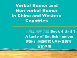 Verbal and nonverbal communication in china