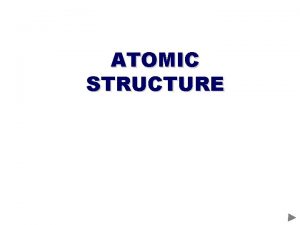 ATOMIC STRUCTURE AS Chemistry Basic Atomic Structure Hy
