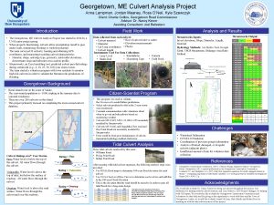 Georgetown ME Culvert Analysis Project Anna Lampman Jordan