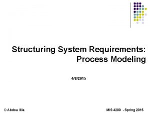 Structuring System Requirements Process Modeling 482015 Abdou Illia