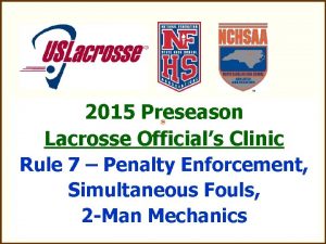 2015 Preseason Lacrosse Officials Clinic Rule 7 Penalty