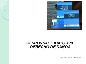 RESPONSABILIDAD CIVIL DERECHO DE DAOS Ral Martnez Appiolaza