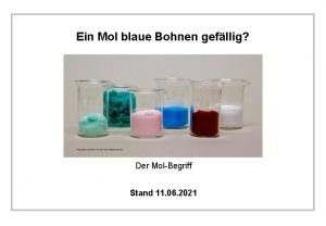 Ein Mol blaue Bohnen gefllig Der MolBegriff Stand