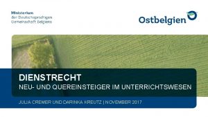 DIENSTRECHT NEU UND QUEREINSTEIGER IM UNTERRICHTSWESEN JULIA CREMER