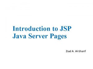 Introduction to jsp