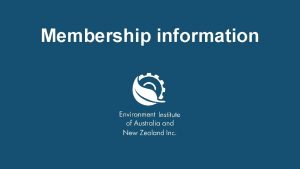 Eianz membership