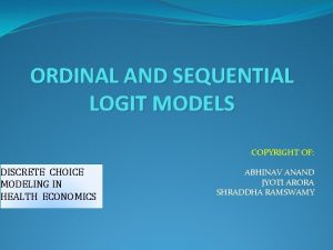 Logit model specification